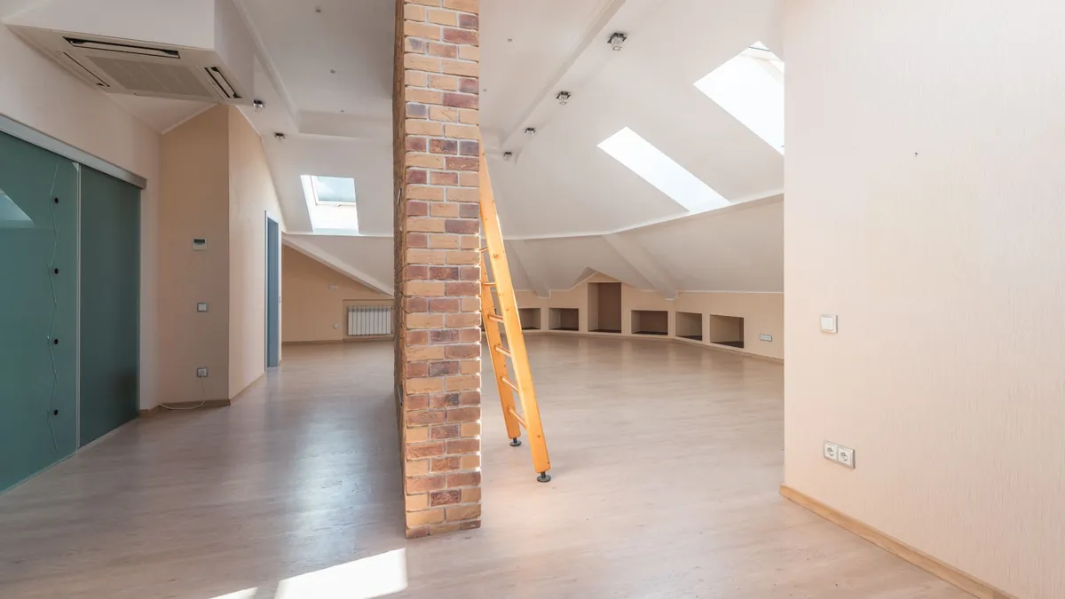 A bright, finished attic room